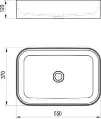 Ravak Umyvadlo na desku Ceramic 550 R Slim