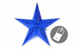 Greatstore Vánoční hvězda s časovačem 60 cm, 10 LED, modrá