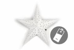 Greatstore Vánoční hvězda s časovačem 60 cm, 10 LED, bílá