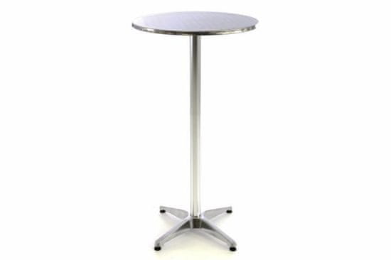 shumee Barový stůl 115 cm kulatý - stříbrný
