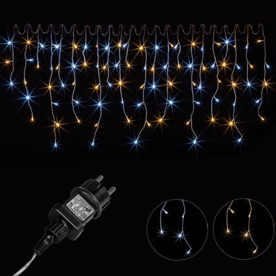 Greatstore Vánoční světelný déšť - 5 m, 200 LED, teple a studeně bílý