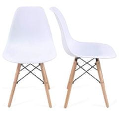 shumee Sada jídelních židlí s plastovým sedákem, 2 kusy, bílé