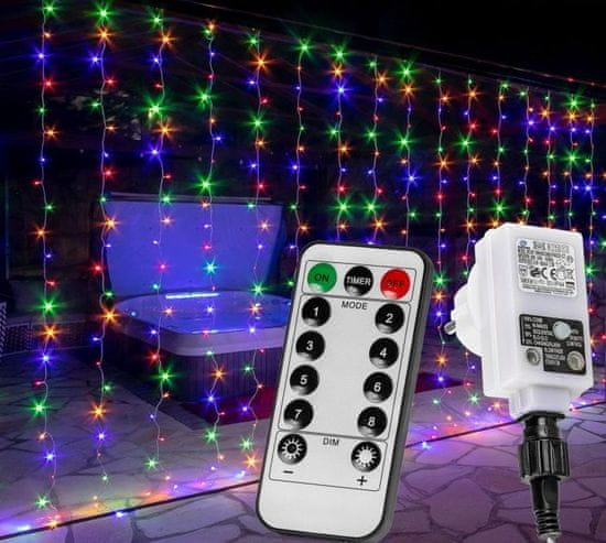 Greatstore VOLTRONIC Vánoční světelný závěs - 6x3 m, 600 LED, barevný