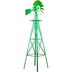 Greatstore Větrný mlýn v US stylu - zelená 245 cm