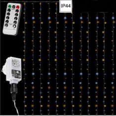 shumee Vánoční světelný závěs 600 LED - 3x6 m, teple a studeně bílý