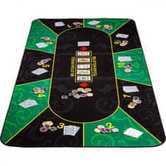 Greatstore Skládací pokerová podložka, zelená/černá, 160 x 80 cm