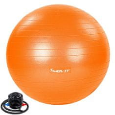 Greatstore MOVIT Gymnastický míč s nožní pumpou, 55 cm, oranžový