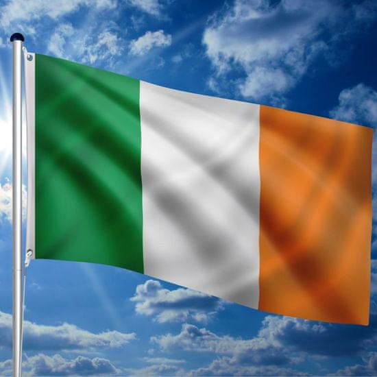 Greatstore Vlajkový stožár vč. vlajky Irsko - 650 cm
