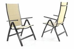 shumee Sada dvou zahradních skládacích židlí DELUXE - krémová