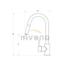 Invena ELIA BZ-89-W04-C Dřezová baterie s vytahovací sprchou, černá - Invena