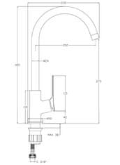 Invena NERI BZ-01-004-L Dřezová baterie, černá - Invena