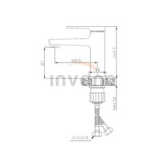 Invena MIDNIGHT BU-35-014-V Umyvadlová baterie nízká, černo-zlatá - Invena