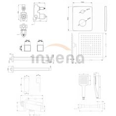 Invena SIROS BS-90-011-A Podomítkový sprchový set, černá - Invena