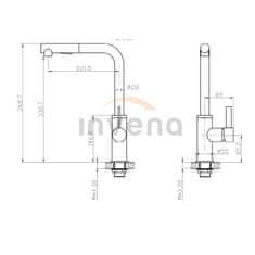 Invena PRETO BZ-48-W04-L Dřezová baterie, černá - Invena