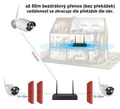 KAMERAK.cz Bezdrátový 4 kamerový set WiFi IP PRO WIP4-152B 13"LCD, 3MPx, CZ menu