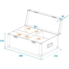Roadinger přepravní kufr pro 4x LED CBB-2 COB RGB Bar
