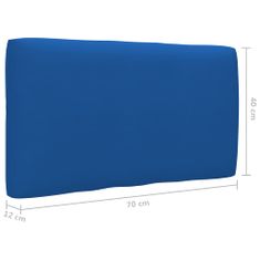Vidaxl Poduška na pohovku z palet královsky modrá 70 x 40 x 12 cm