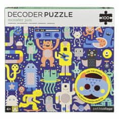 Petit collage Petitcollage puzzle příšerky 100 ks s 3d brýlemi