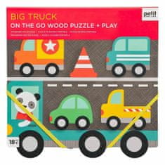 Petit collage Petitcollage robustní dřevěné puzzle big truck