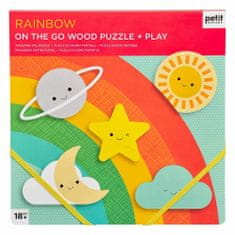 Petit collage Petitcollage robustní dřevěné puzzle rainbow