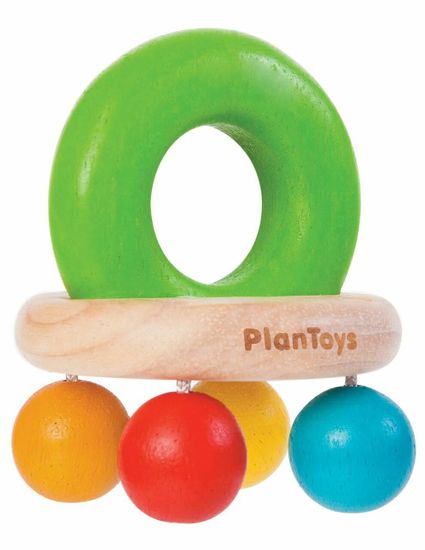 Plan Toys Chrastítko s korálky barevné