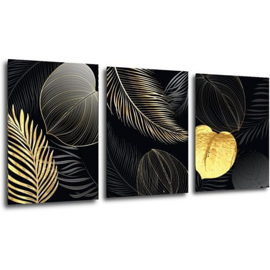 Impresi Obraz Abstraktní květiny černo zlaté