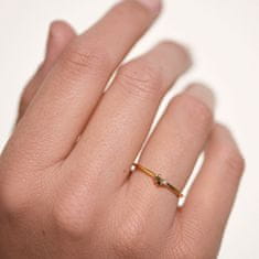 PDPAOLA Slušivý pozlacený prsten ze stříbra se zirkony LIME BLUSH AN01-194 (Obvod 54 mm)