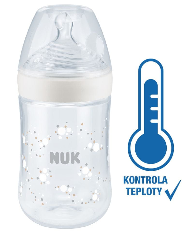 Nuk Nature Sense láhev s kontrolou teploty 260ml bílá