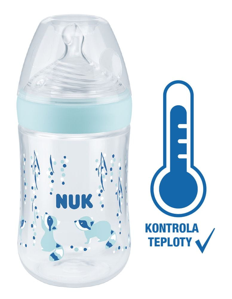 Nuk Nature Sense láhev s kontrolou teploty 260ml modrá