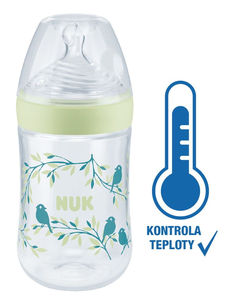 Nuk Nature Sense láhev s kontrolou teploty 260ml zelená