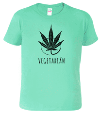 Hobbytriko Tričko s marihuanou - Vegetarián Barva: Světlá khaki (28), Velikost: XL