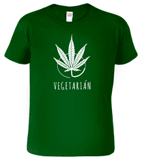 Hobbytriko Tričko s marihuanou - Vegetarián Barva: Světlá khaki (28), Velikost: XL