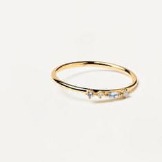 PDPAOLA Půvabný pozlacený prsten ze stříbra MIDNIGHT BLUE AN01-193 (Obvod 54 mm)