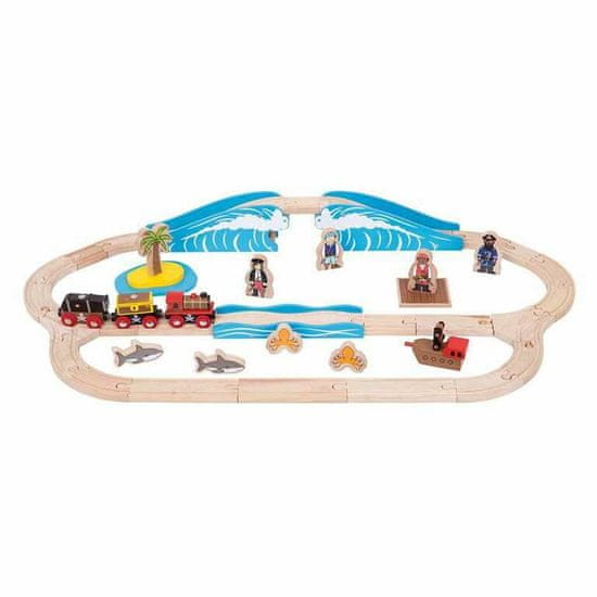 Bigjigs Rail Bigjigs raill dřevěná vláčkodráha piráti