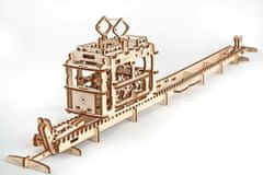 UGEARS 3d dřevěné mechanické puzzle tramvaj