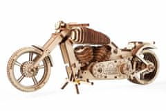 UGEARS 3d dřevěné mechanické puzzle vm-02 motorka (chopper)