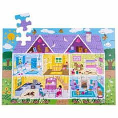 Bigjigs Toys Podlahové puzzle domeček 48dílků