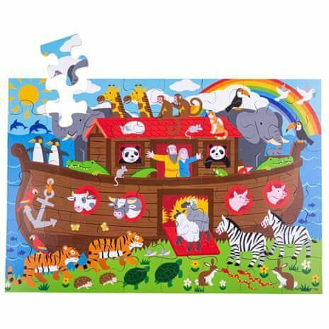 Bigjigs Toys Podlahové puzzle noemova archa 48dílků