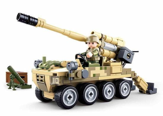 Sluban Army model bricks m38-b0751 mobilní kanón 8x8 s