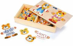 Small foot Dřevěné oblékací puzzle medvídci