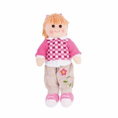 Bigjigs Toys Látková panenka melanie 38 cm