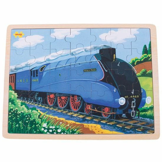 Bigjigs Toys Dřevěné puzzle historický vlak mallard 35 dílků