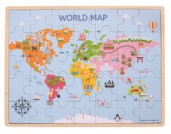 Bigjigs Toys Dřevěná puzzle mapa světa