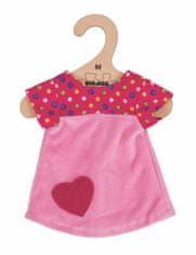 Bigjigs Toys Růžové tričko se srdíčkem pro panenku 34 cm