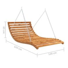 Greatstore Houpací postel smrkové dřevo s teakovou úpravou 143x120x65 cm