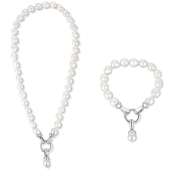 JwL Luxury Pearls Zvýhodněná perlová souprava šperků JL0559 a JL0560 (náramek, náhrdelník)