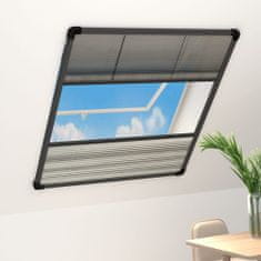 Vidaxl Plisovaná okenní síť proti hmyzu se zástěnou hliník 80 x 100 cm