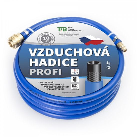 TUBI Vzduchová hadice s rychlospojkami modrá 13x19 mm - 5 m