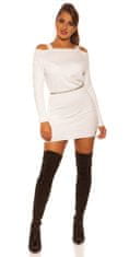 Amiatex Dámské šaty 73315 + Ponožky Gatta Calzino Strech, bílá, UNIVERZáLNí