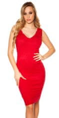 Amiatex Dámské šaty 73595, červená, UNIVERZáLNí